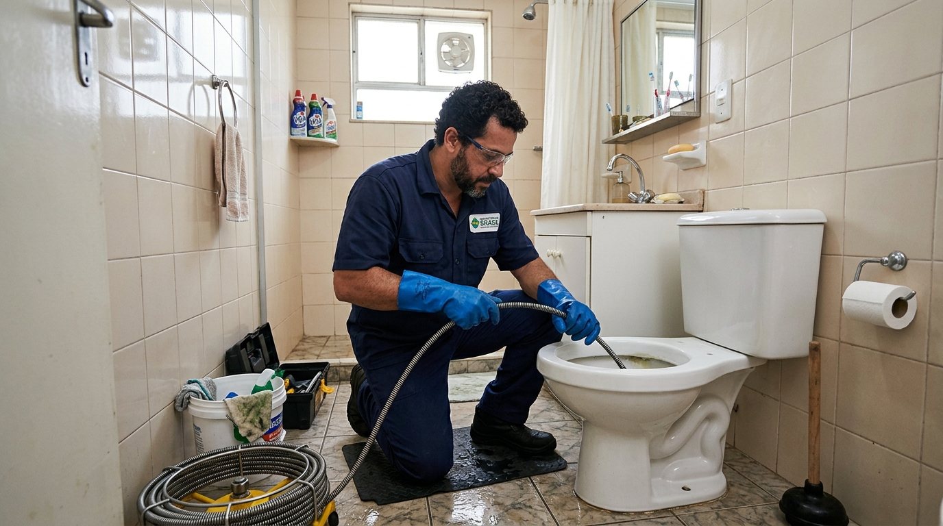 Encanador em Atendimento no Banheiro em Blumenau‑SC