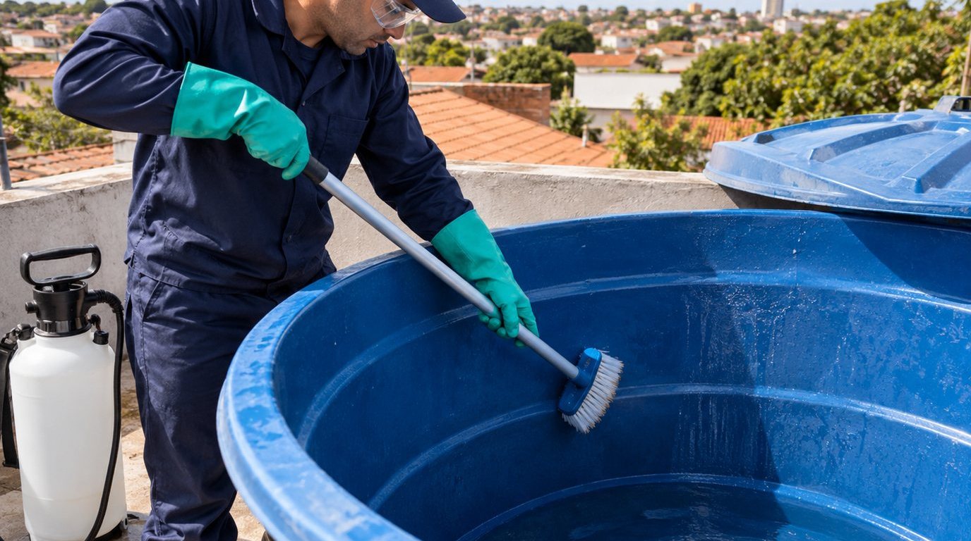 Higienização e Desinfecção da Caixa d'Água em Blumenau‑SC
