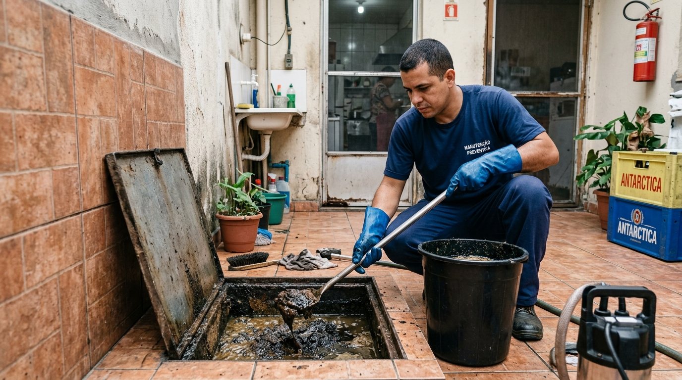 Limpeza de Caixa de Gordura com Equipe em Blumenau‑SC