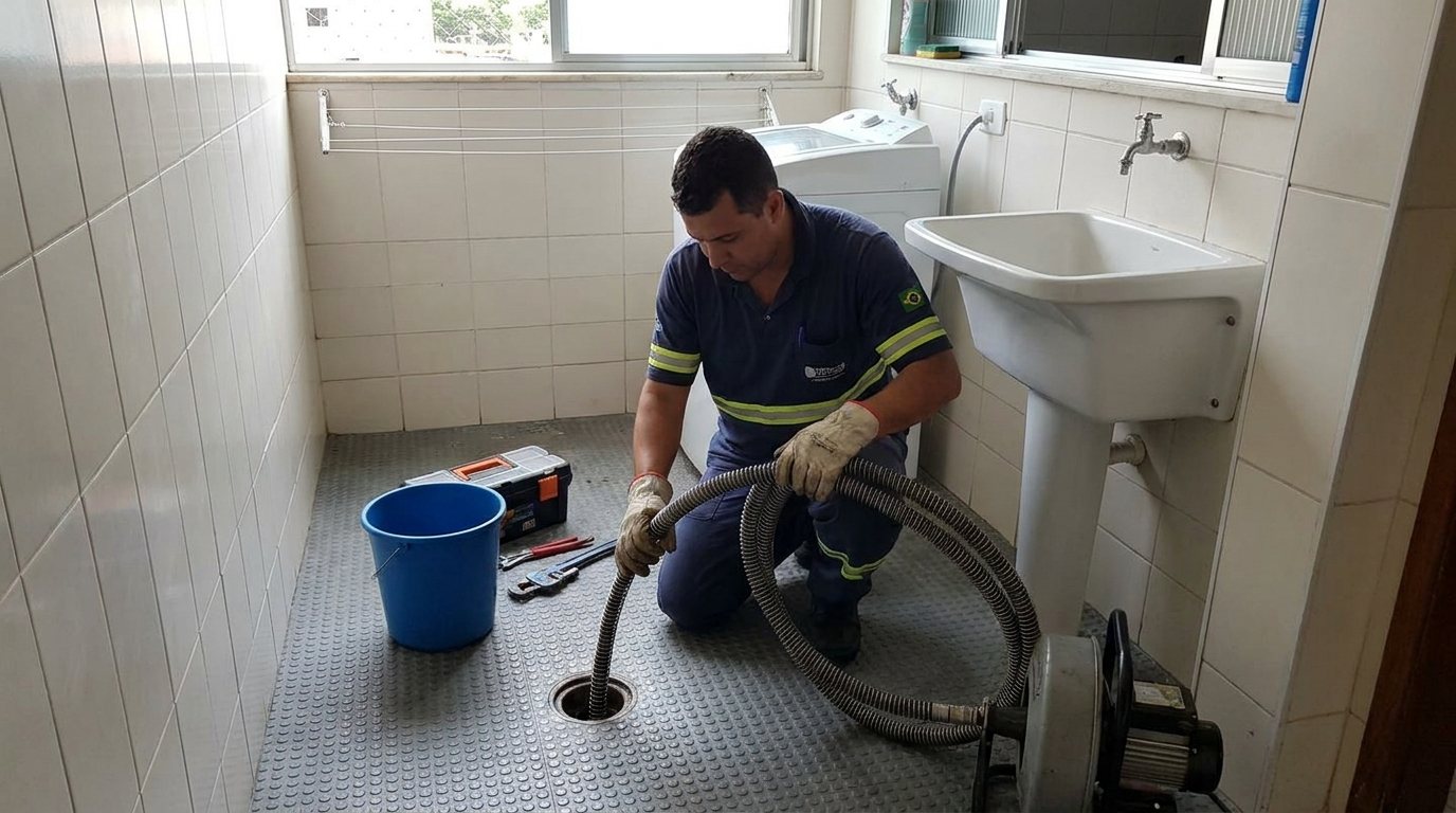 Ponto de Esgoto na Lavanderia em Blumenau‑SC